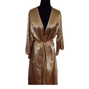 Silky Night Robe Lane Bryant 1X GOLD Satin Liquid Gold